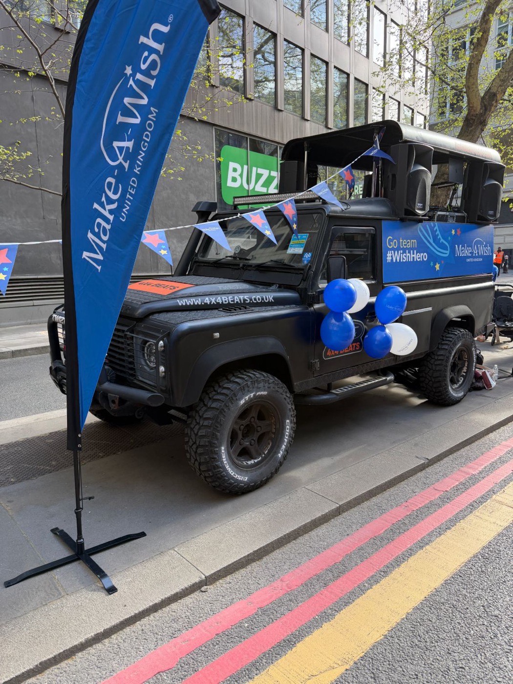 4x4 Beats truck supporting a Make-A-Wish UK charity event in central London